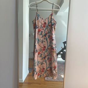 Club Monaco 100% Silk Midi Print Dress
